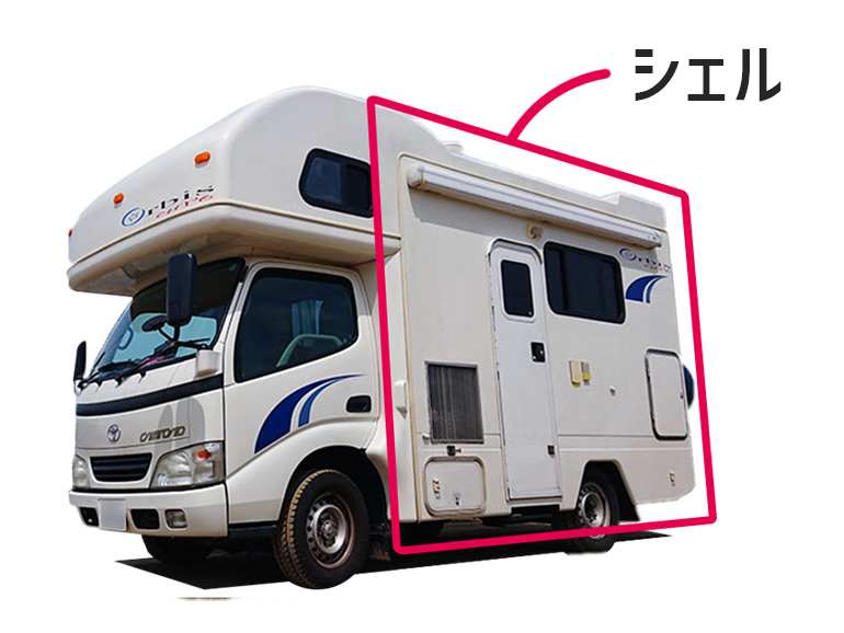 キャンピングカーの荷室